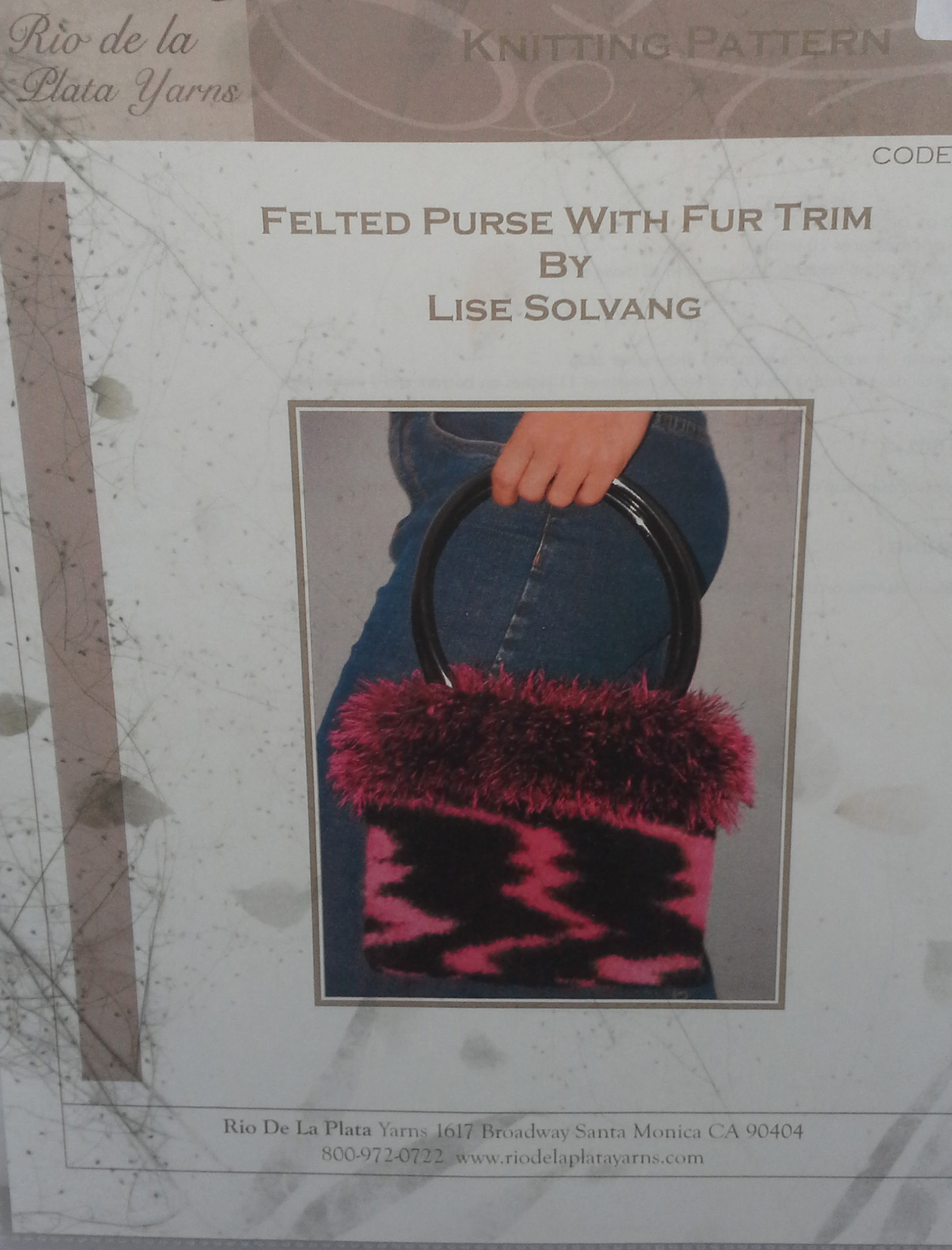 Felted Purse With Fur Trim - Click Image to Close