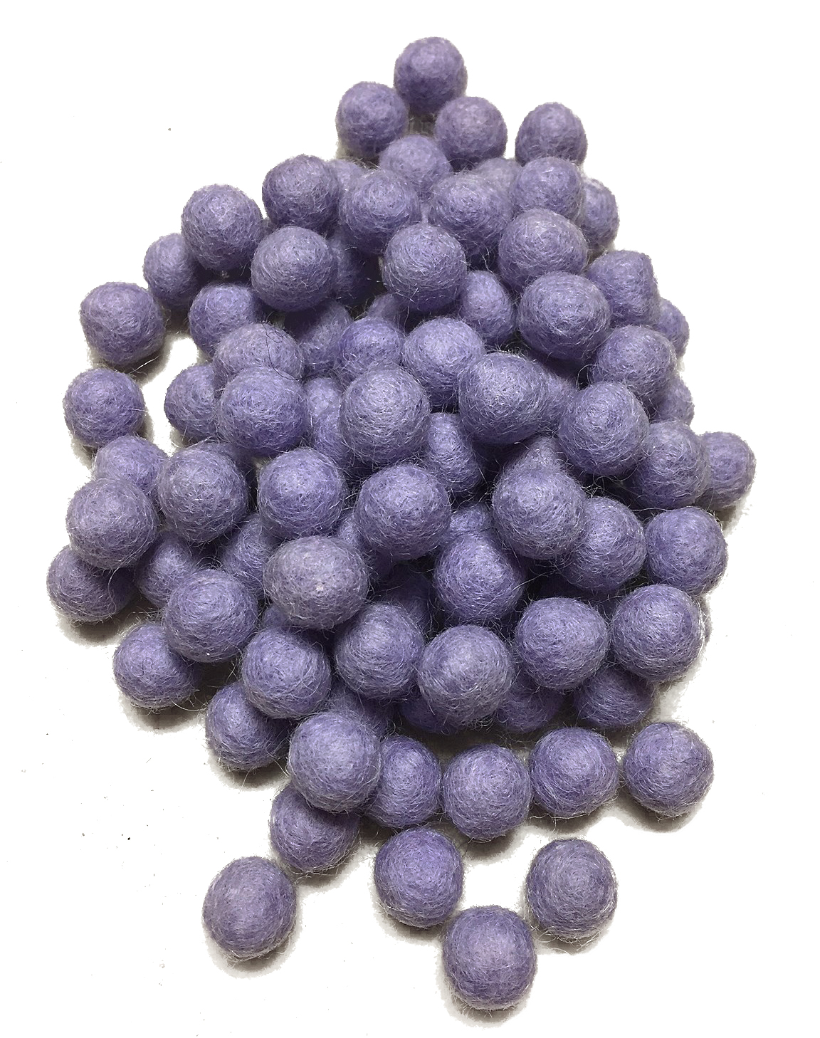 Yarn Place Felt Balls - 100 Pure Wool Beads 15mm Lavender V7
