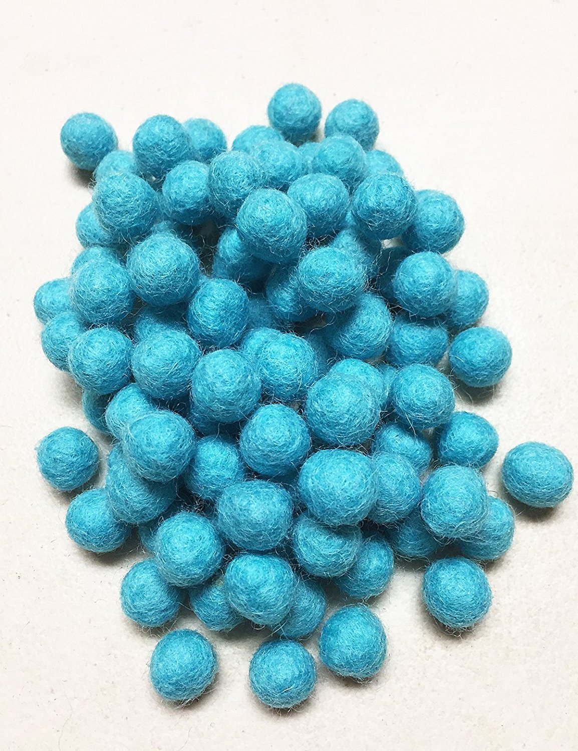 Yarn Place Felt Balls - 100 Pure Wool Beads 15mm Tiffany Blue