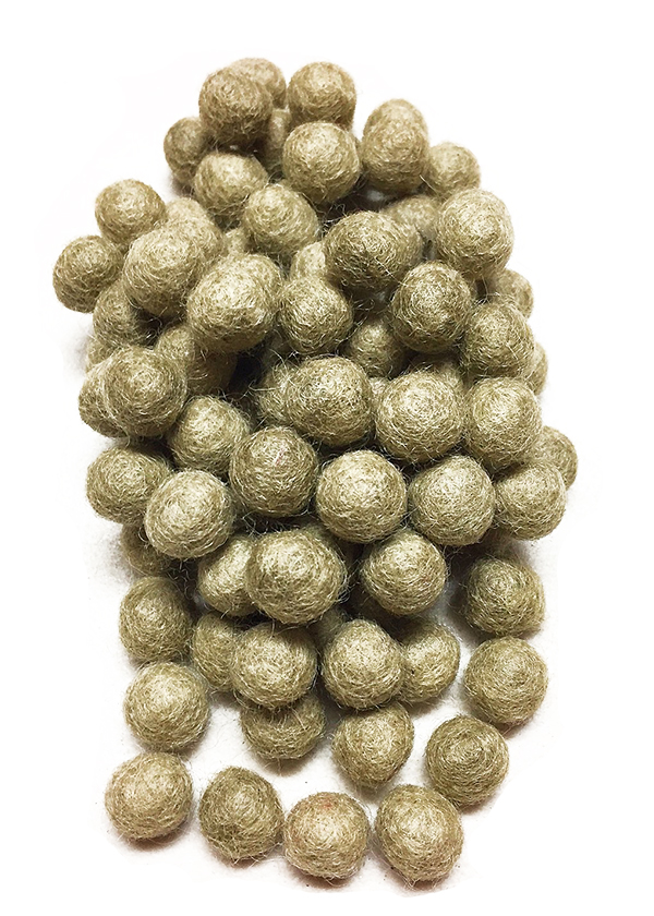 Yarn Place Felt Balls - 100 Pure Wool Beads 15mm Dark Olive 58