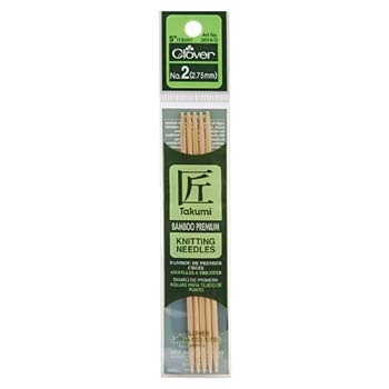 Clover No. 2 Bamboo Double Point Knitting Needles 5"