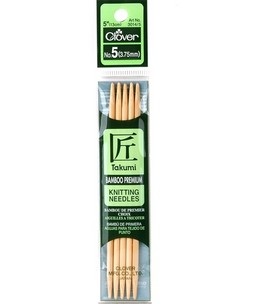 Clover No. 5 Bamboo Double Point Knitting Needles 5"