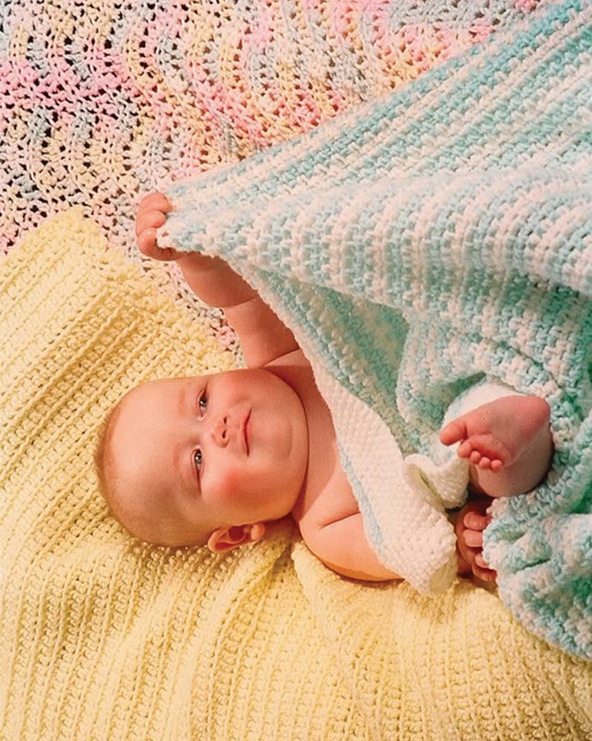 Easy Crocheted Baby Blankets: Collection 1