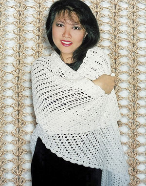 Easy Crocheted Triangle Lace Shawl