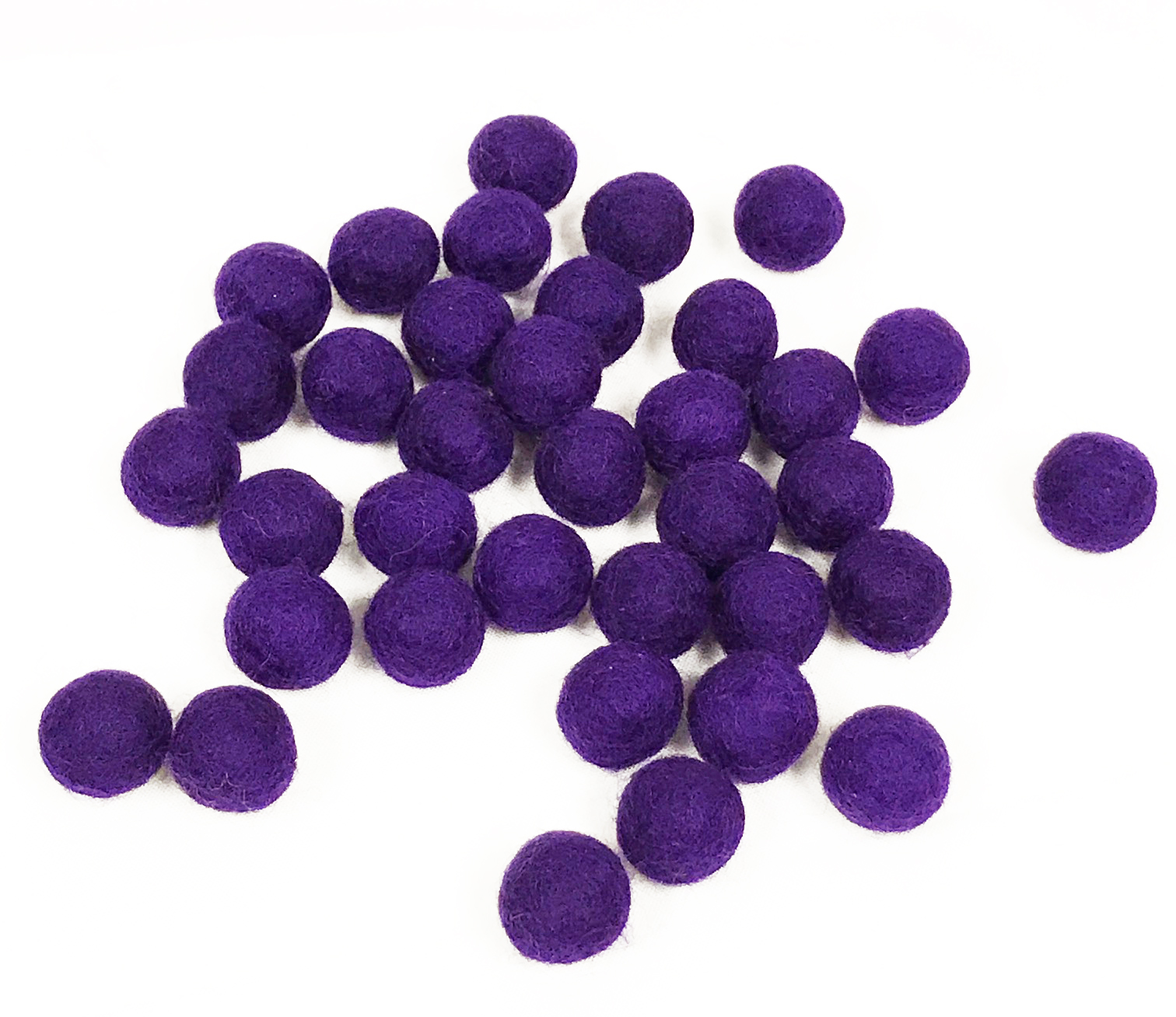 Yarn Place Felt Balls - 100 Pure Wool Beads 20mm Grape